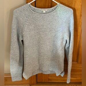Gap Women's Grey Ribbed Knit Wool Blend Sweater Crew Neck Women’s Medium